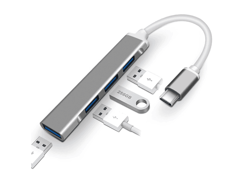DAYTONA C 809 Type C to 4 USB 3.0 evirici Adapt r Gri