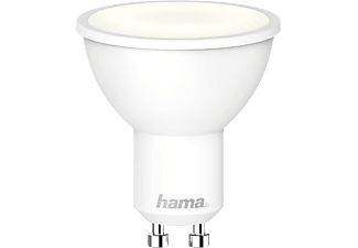Bombilla inteligente - Hama GU10, WiFi, sin concentrador, 5,5W, compatible con Alexa y Google Assistant