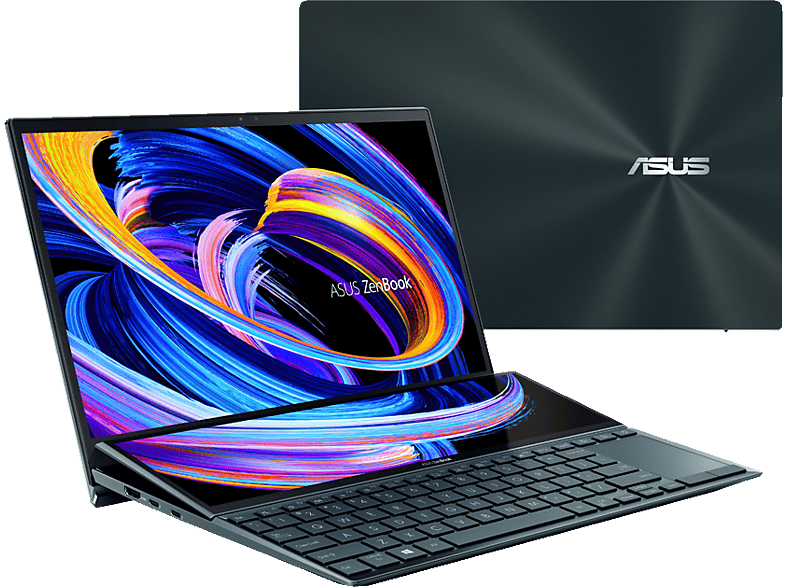 ASUS Zenbook Duo 14 (UX482EA-HY054T) Blue Notebook, Iris® Evo™, Windows Prozessor, 512 16 Home Xe, 10 Bit) Celestial GB i7-1165G7 RAM, Zoll 14 (64 Intel® GB mit (Evo) Display, Intel®, SSD, Intel®