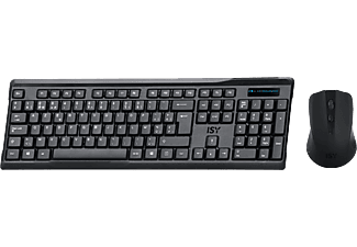 ISY Draadloos toetsenbord + Draadloze muis AZERTY BE Zwart (IDE-2500-BE)