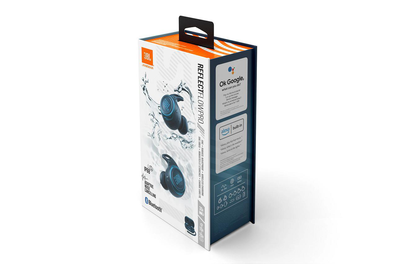 JBL Reflect Flow Pro+, In-ear Kopfhörer Bluetooth Blue