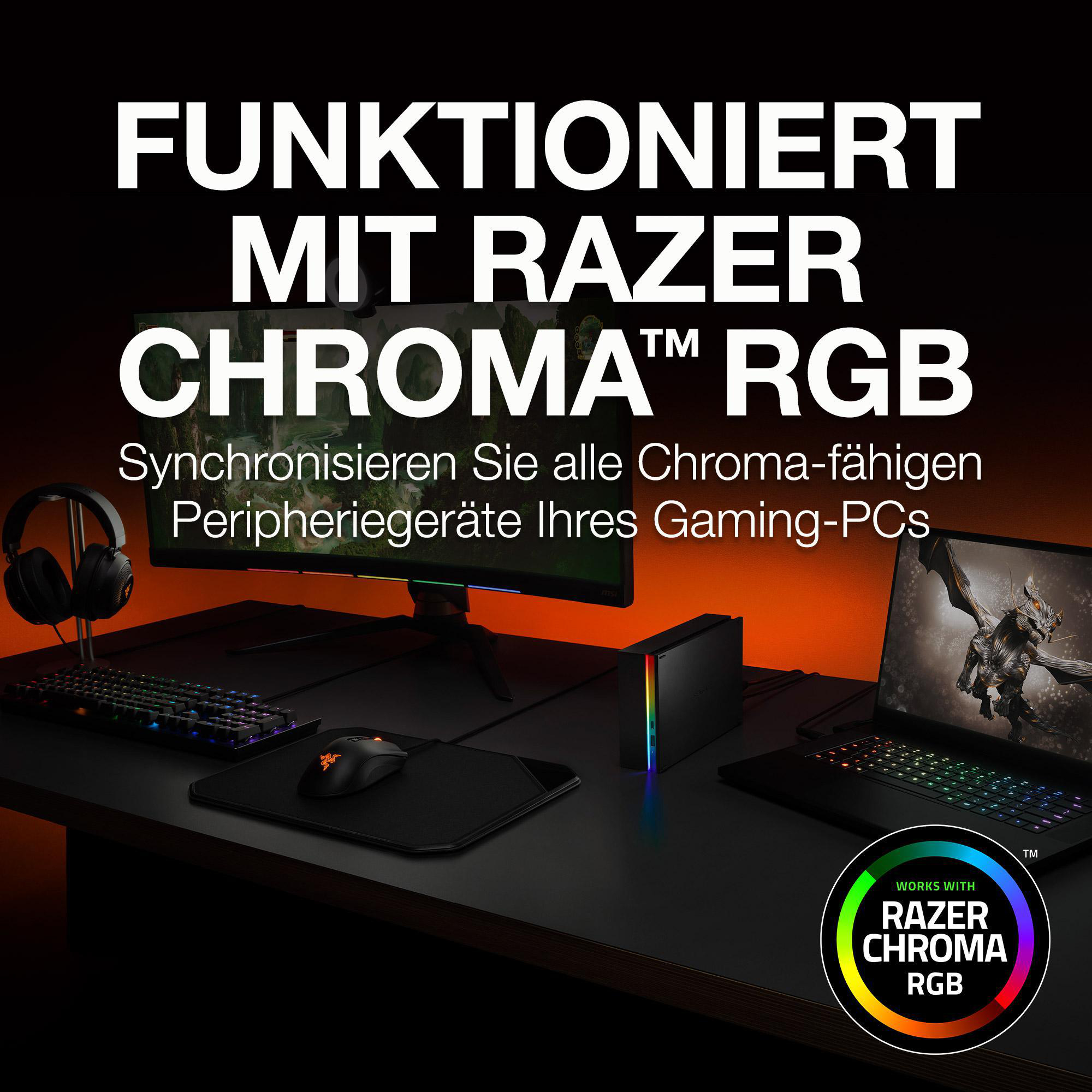 SEAGATE FireCuda Gaming Hub Festplatte, 8 TB HDD, 3,5 Zoll, extern, Schwarz