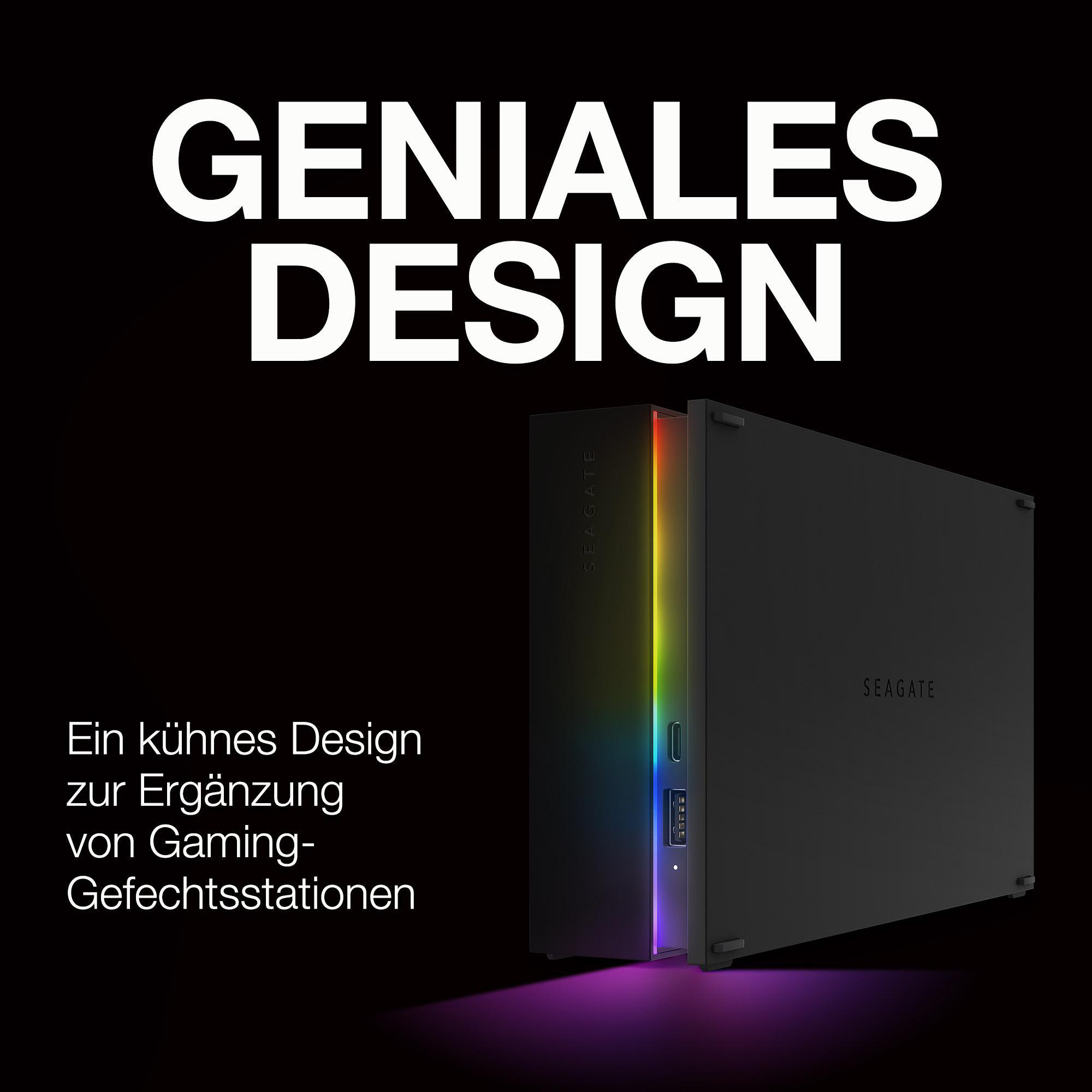 SEAGATE FireCuda Gaming Hub Festplatte, 8 TB HDD, 3,5 Zoll, extern, Schwarz