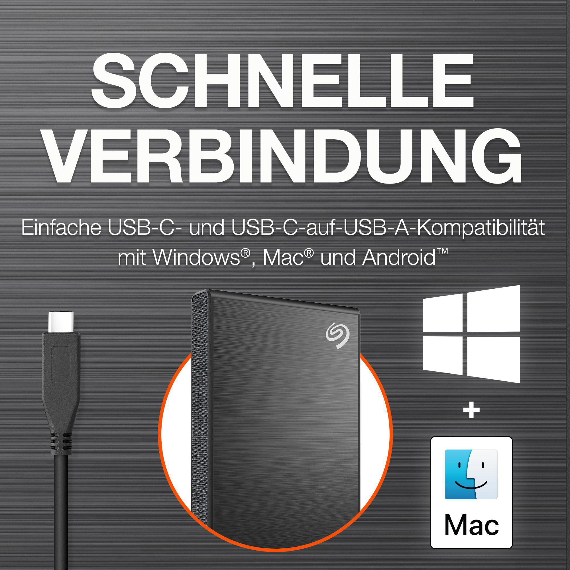 SEAGATE STKG500400 ONE TOUCH SSD, bis zu 1.030 MB/s, Festplatte, 500 GB SSD, 2,5 Zoll, extern, Black