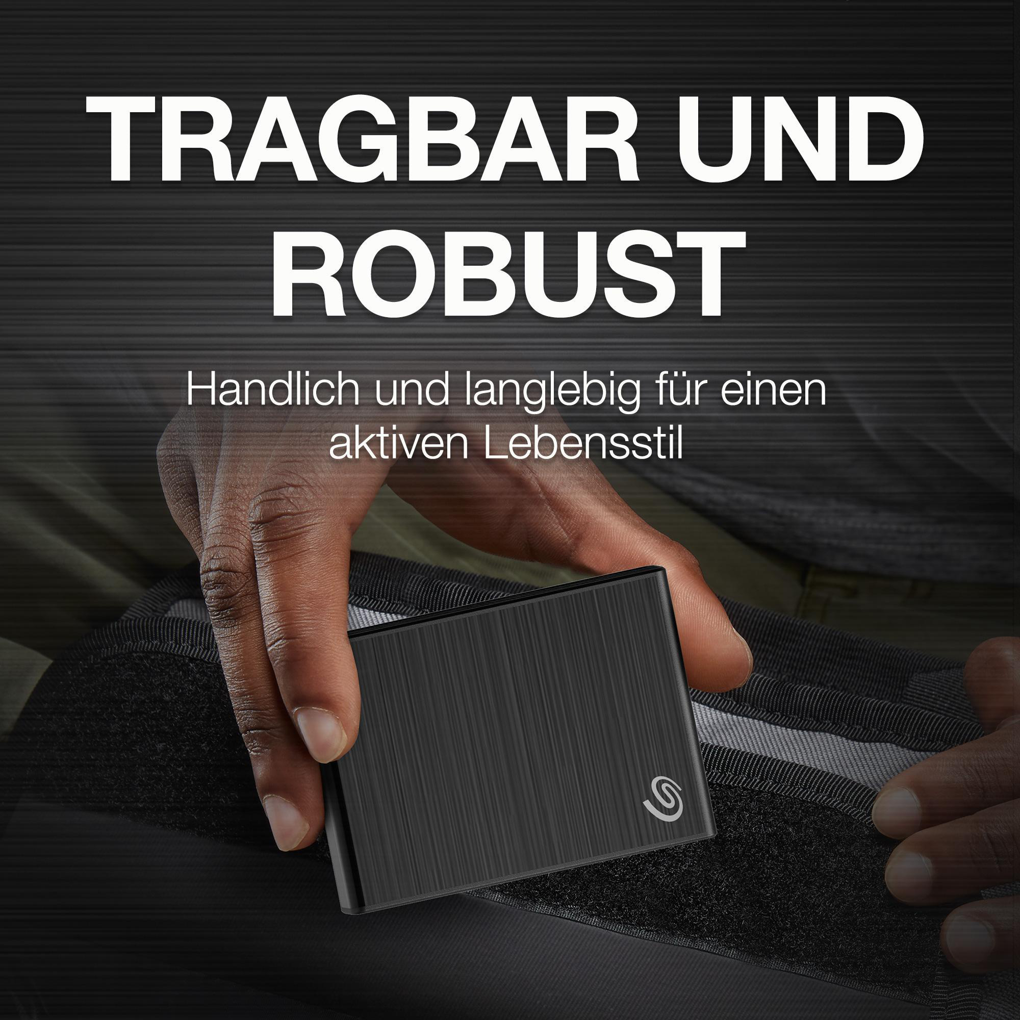 SEAGATE STKG500400 ONE TOUCH SSD, bis zu 1.030 MB/s, Festplatte, 500 GB SSD, 2,5 Zoll, extern, Black