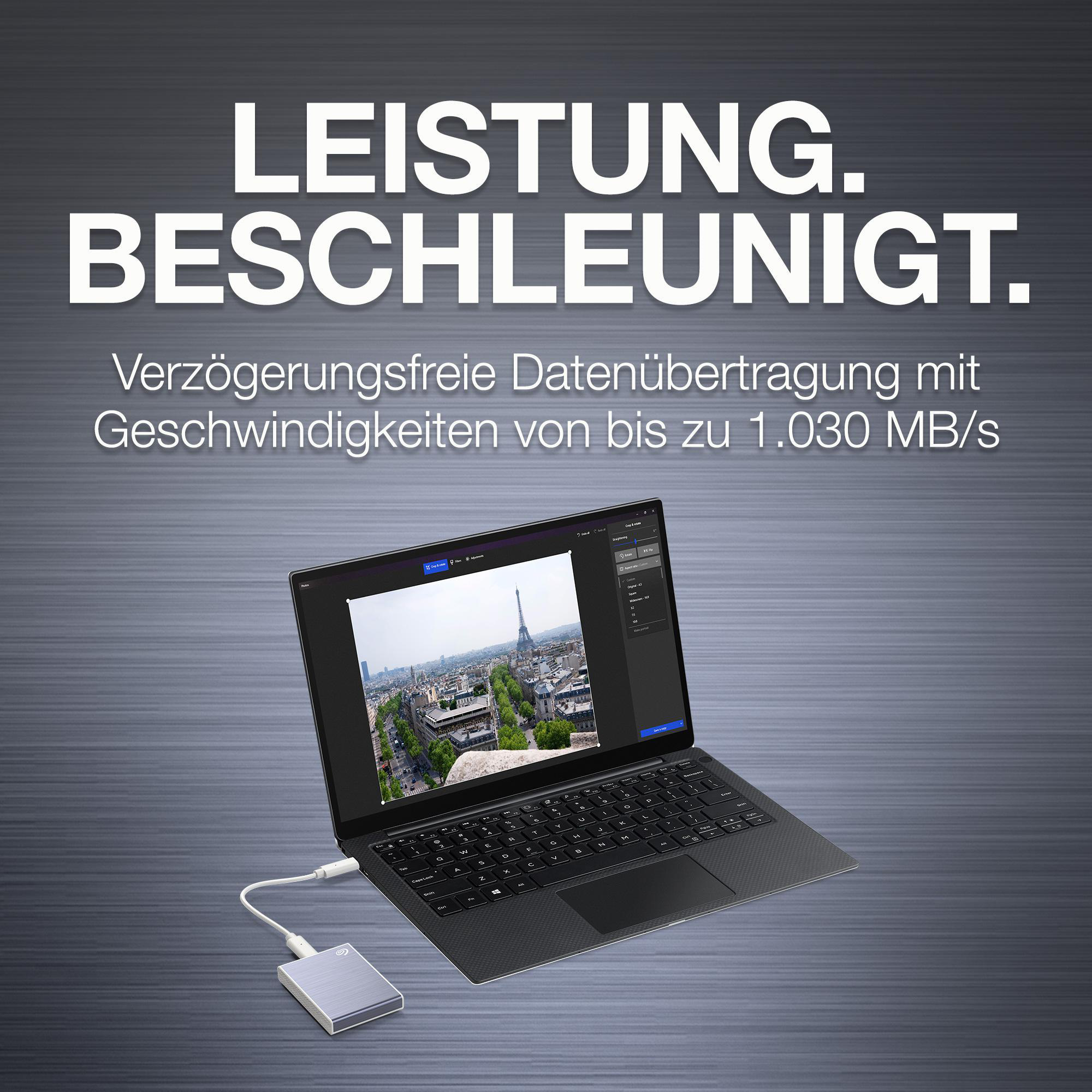 SEAGATE STKG500400 ONE TOUCH SSD, bis zu 1.030 MB/s, Festplatte, 2 TB SSD, 2,5 Zoll, extern, Blue