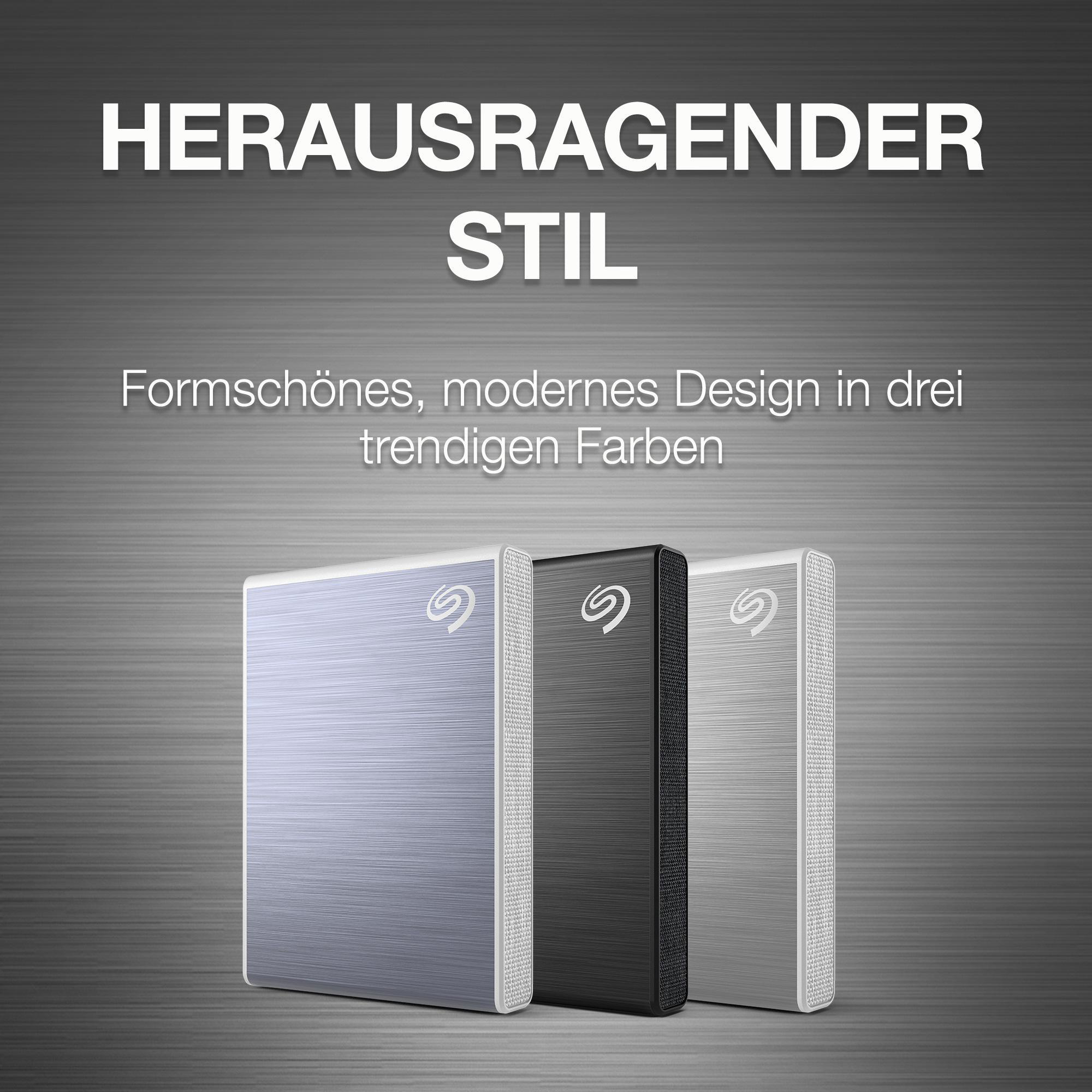 SEAGATE STKG500400 ONE TOUCH SSD, bis zu 1.030 MB/s, Festplatte, 1 TB SSD, 2,5 Zoll, extern, Silver