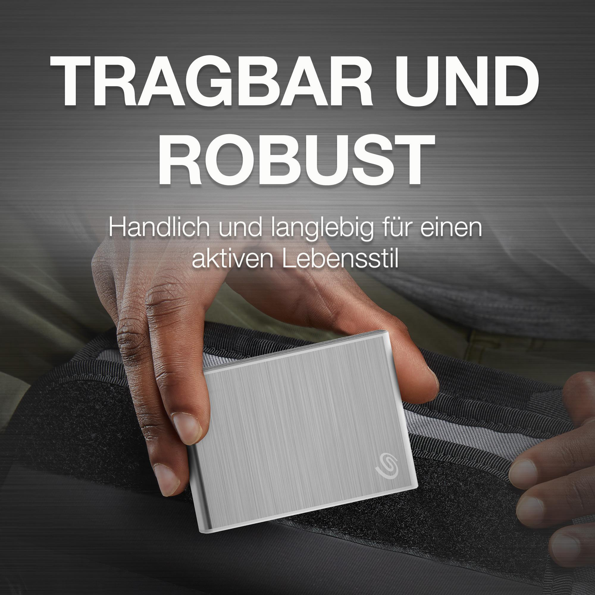 SEAGATE STKG500400 ONE TOUCH SSD, bis zu 1.030 MB/s, Festplatte, 1 TB SSD, 2,5 Zoll, extern, Silver