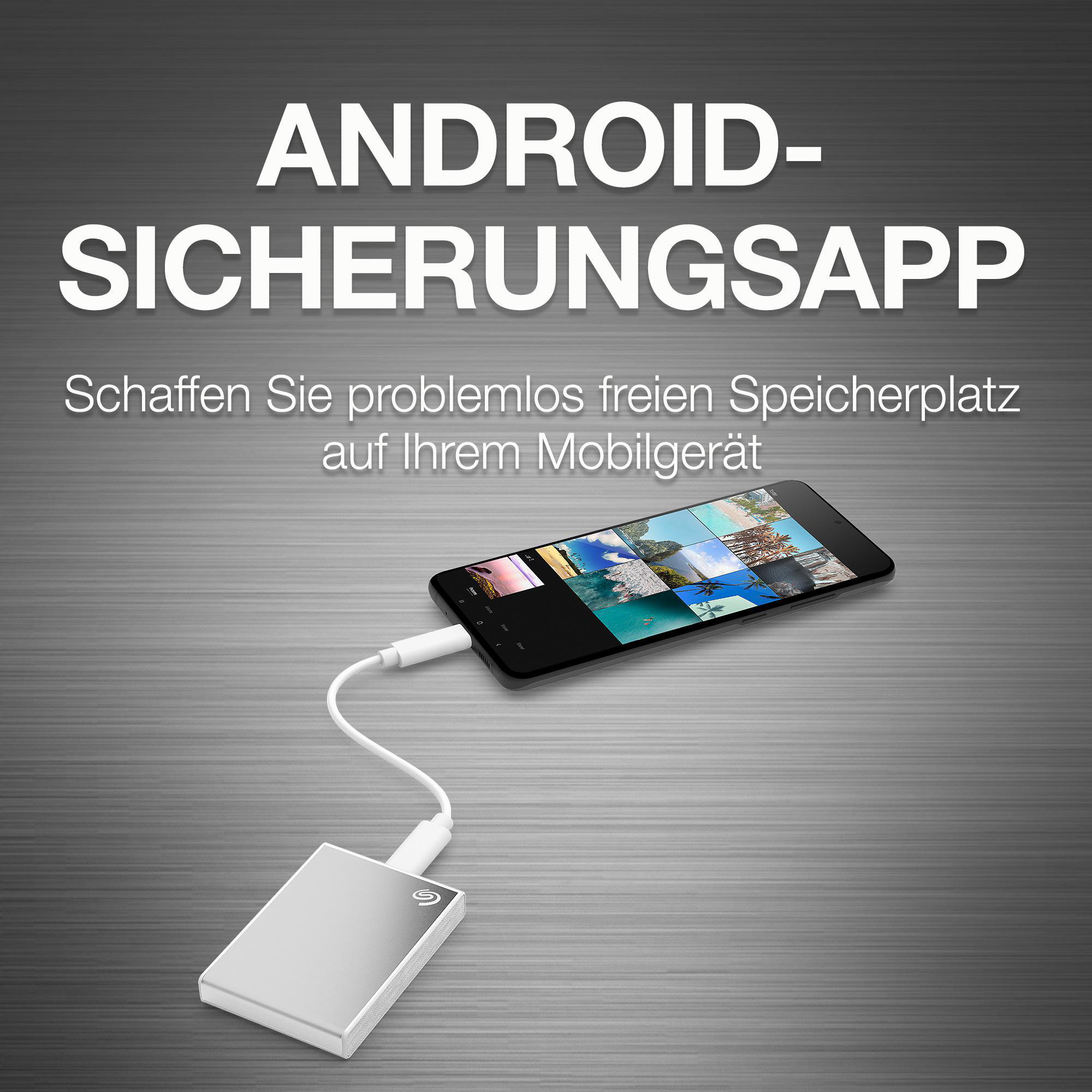 SEAGATE STKG500400 ONE TOUCH SSD, bis zu 1.030 MB/s, Festplatte, 1 TB SSD, 2,5 Zoll, extern, Silver