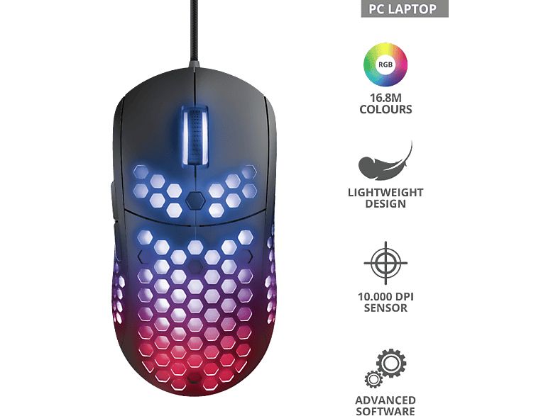 TRUST 23758 GXT960 Graphin Hafif RGB Oyuncu Mouse_0