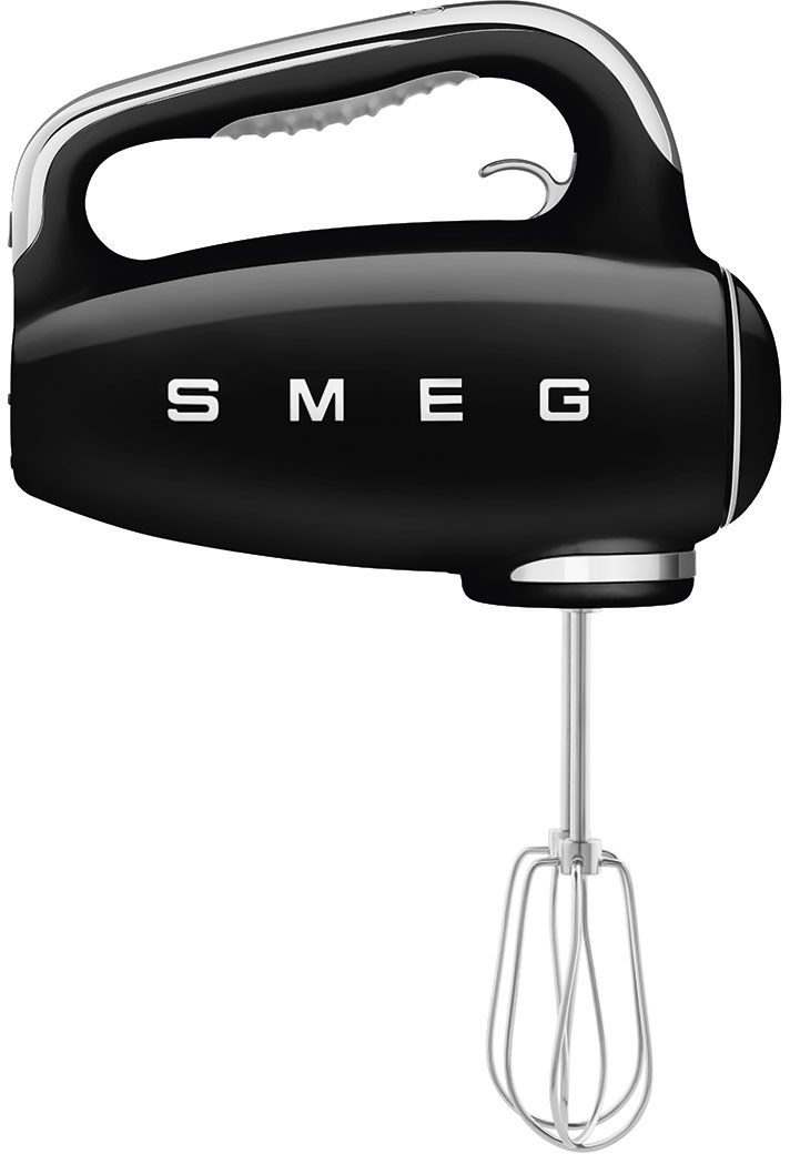Frullatore a mano SMEG nero. Finitura nera lucida con dettagli cromati.