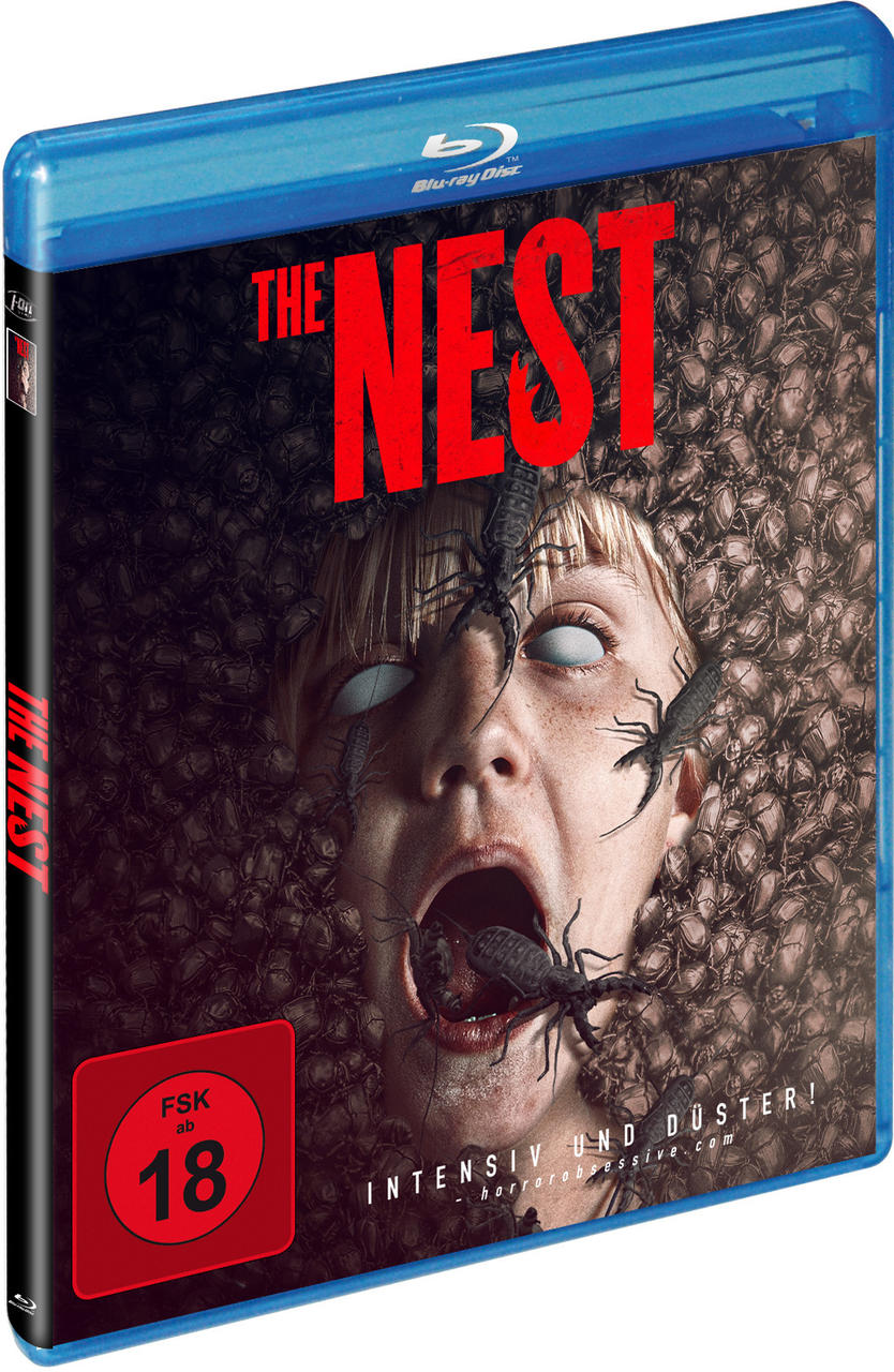 Blu-ray-Disc-Cover für 'The Nest' mit einem Horror-Themenbild.