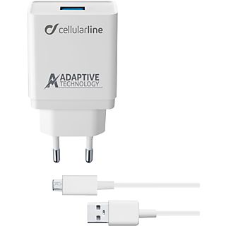CELLULAR LINE Adaptive Fast Charger Kit 15 W - Ladegerät (Weiss)