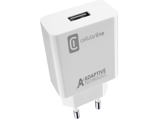 CELLULAR LINE Kit caricabatterie rapido adattivo 15 W - Caricabatterie (Bianco)