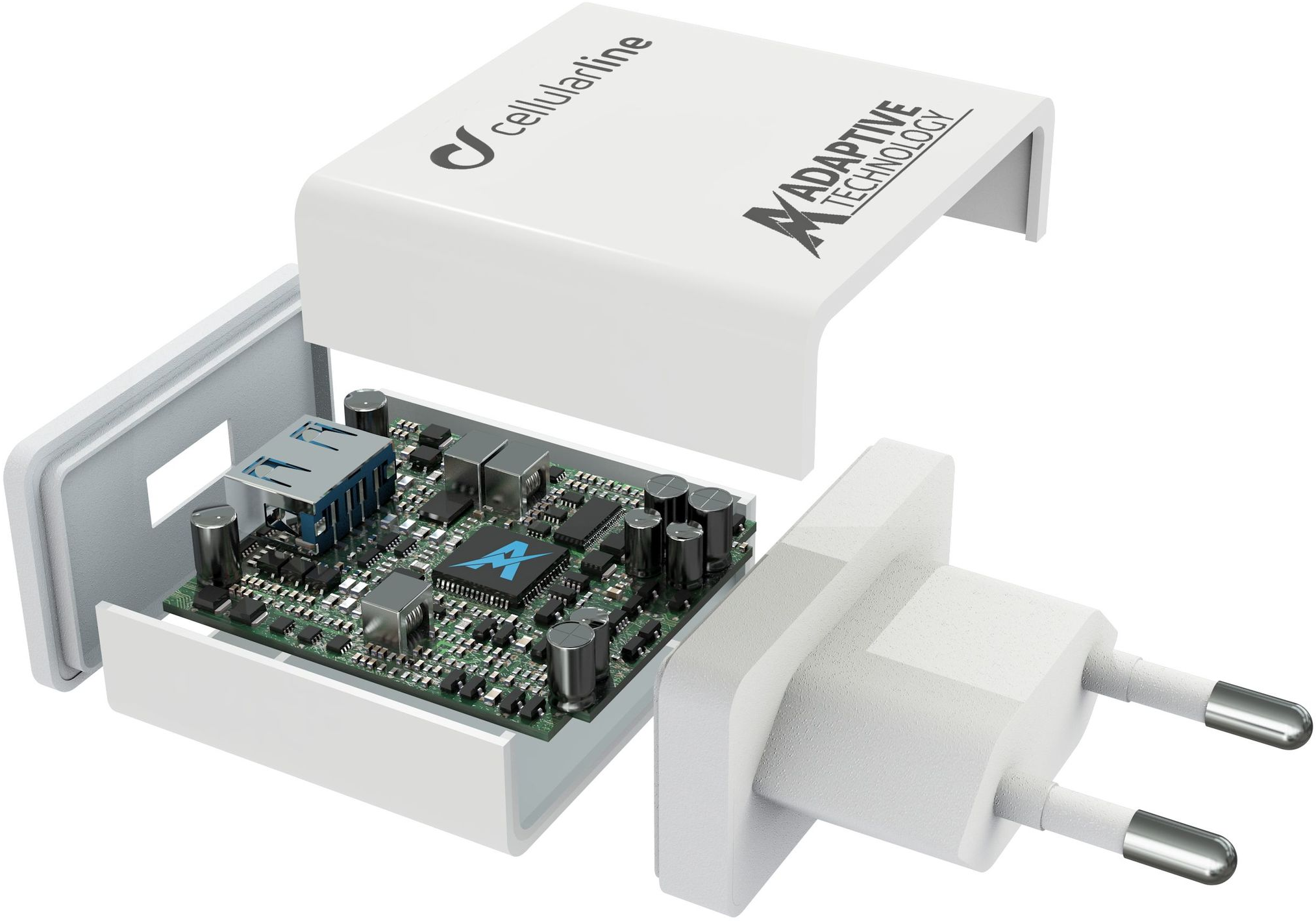 CELLULAR LINE Adaptive Fast Charger Kit 15 W - Ladegerät (Weiss)