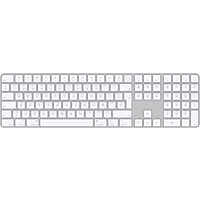 APPLE Magic Keyboard, Touch ID y Teclado numérico, Inalámbrico y Recargable, USB-C a Lightning, Blanco