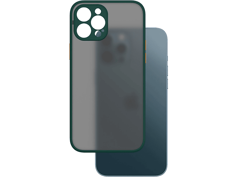 CASE AND PRO iPhone 12 Pro Max műanyag tok, zöld-narancs (MATT-IPH1267-GO)