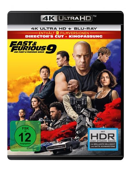 Filmcover von Fast & Furious 9 mit Schauspielern. Enthält Blu-Ray und 4K Ultra HD.