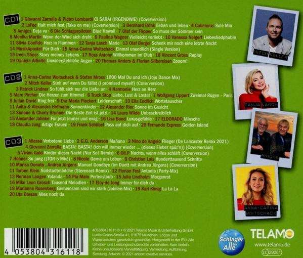 CD-Albumcover mit Künstlerfotos und Titellisten sowie dem Telamo-Logo.
