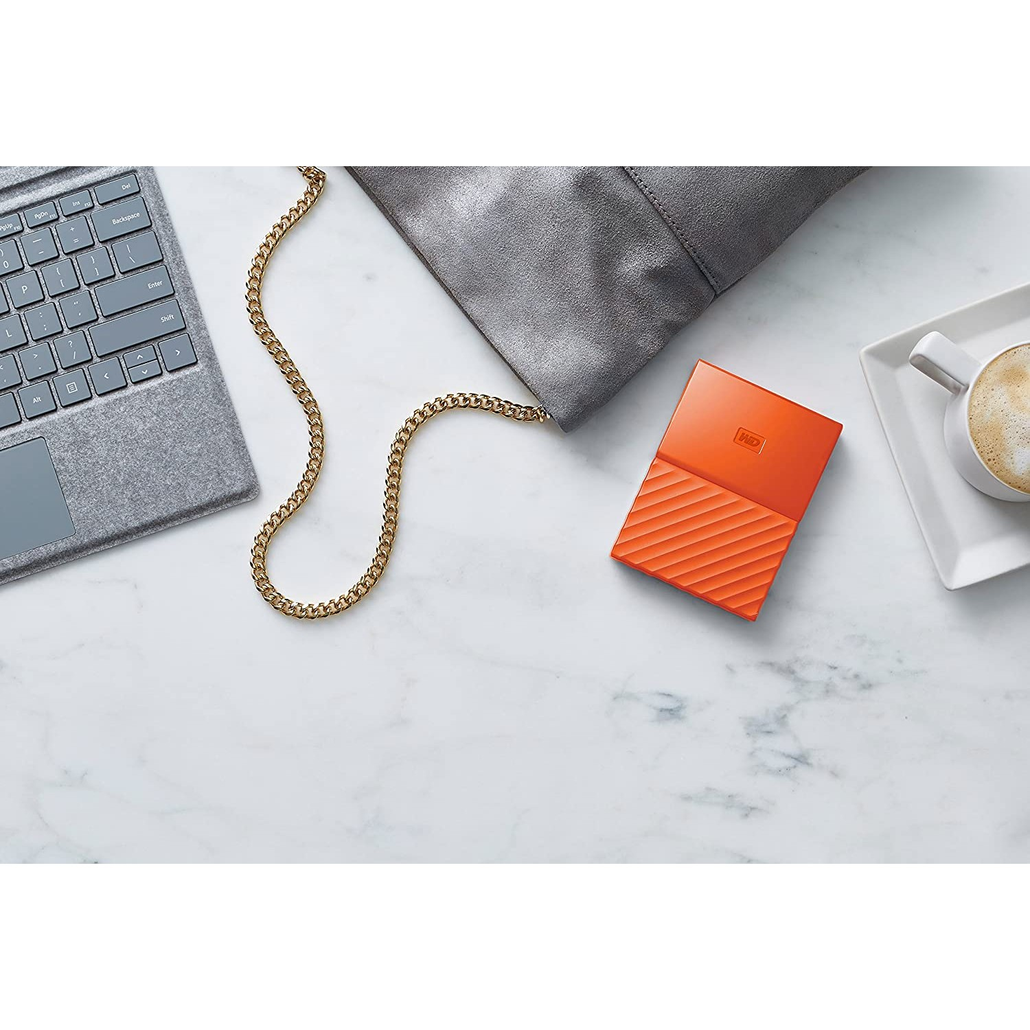 Disco duro externo 2 TB - WD My Passport, Portátil, HDD, USB 3.0, Para Windows y Mac, 2.5", Naranja