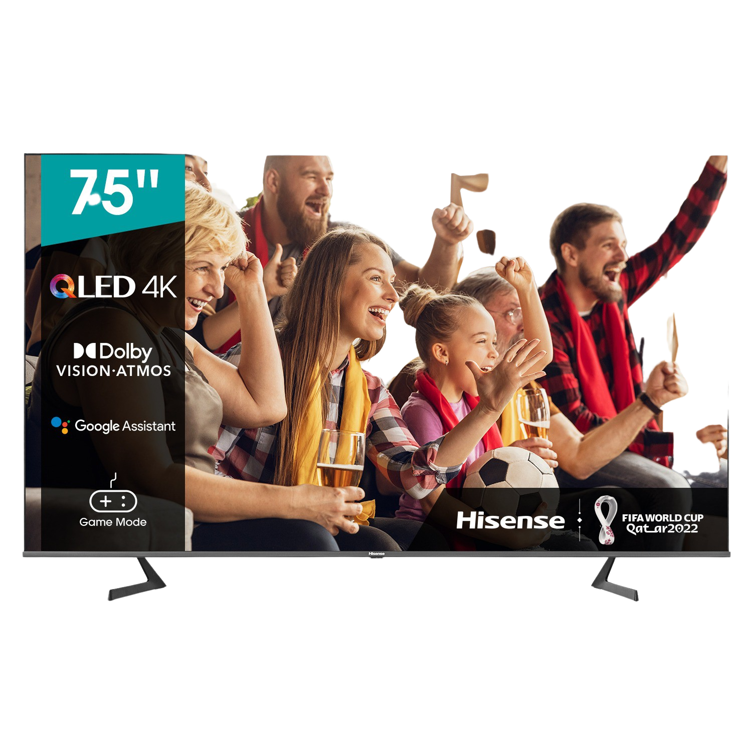 TV QLED 75" - Hisense 75A7GQ, HDR UHD 4K, Smart TV, HDMI 2.1, Dolby Atmos, Dolby Vision, HDR10+, Negro