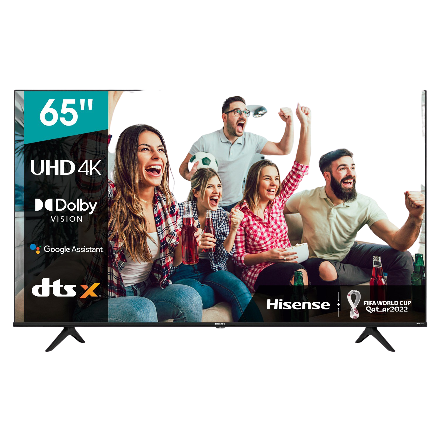 TV LED 65" - Hisense 65A6G, UHD 4K, VIDAA U 5.0, HDMI 2.1, Dolby Vision, HDR10+, Control de voz, Negro