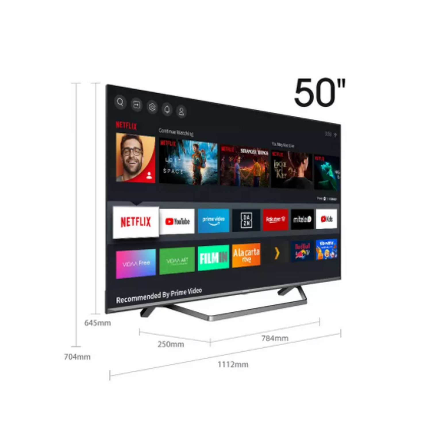 TV ULED 50" - Hisense 50U7QF, UHD 4K, FALD, Dolby Atmos, Dolby Vision, Modo Game, QuantumDot, SmartTV, HDR10+