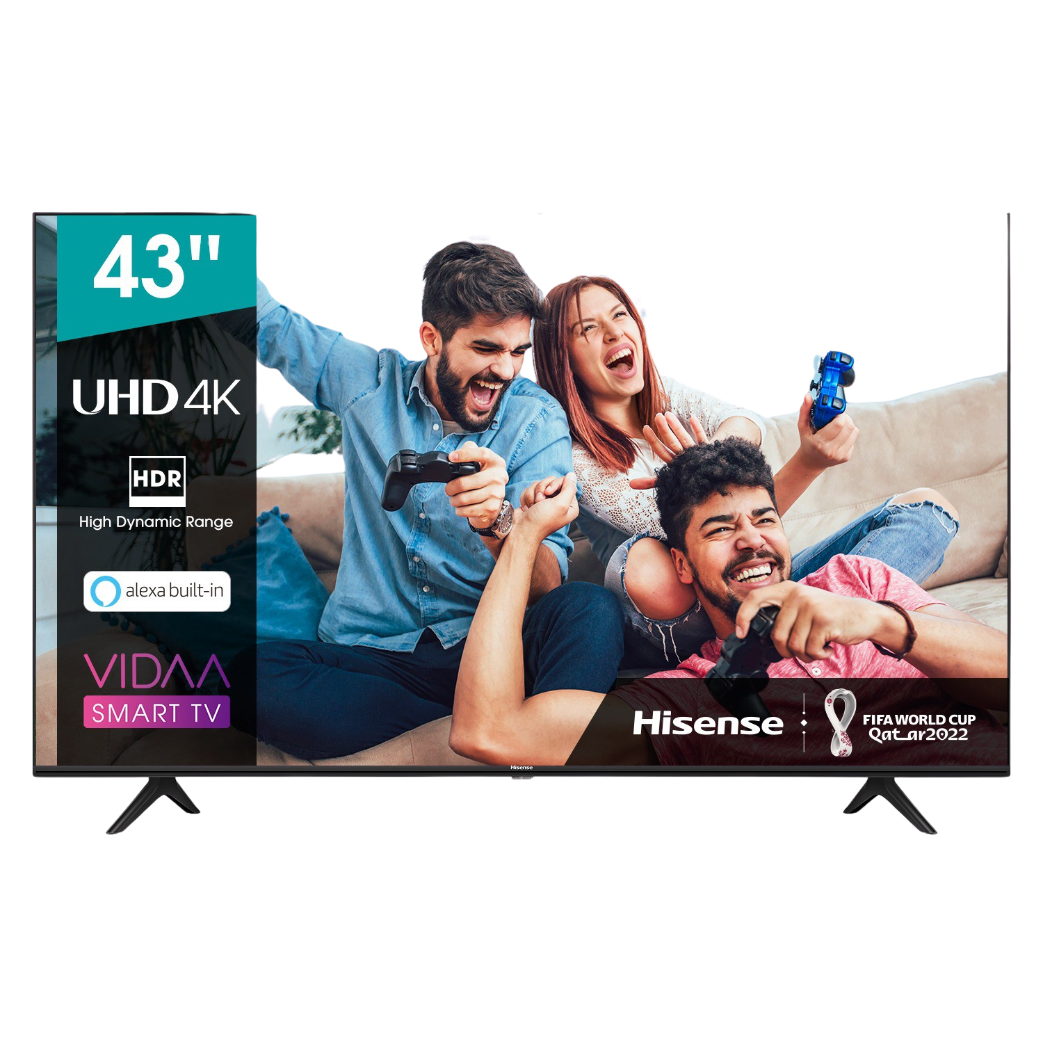TV LED 43" - Hisense 43A7100F, UHD 4K, Smart TV, HDR 10, HLG, DTS Studio Sound, Ultra Dimming, Wifi, BT, Negro