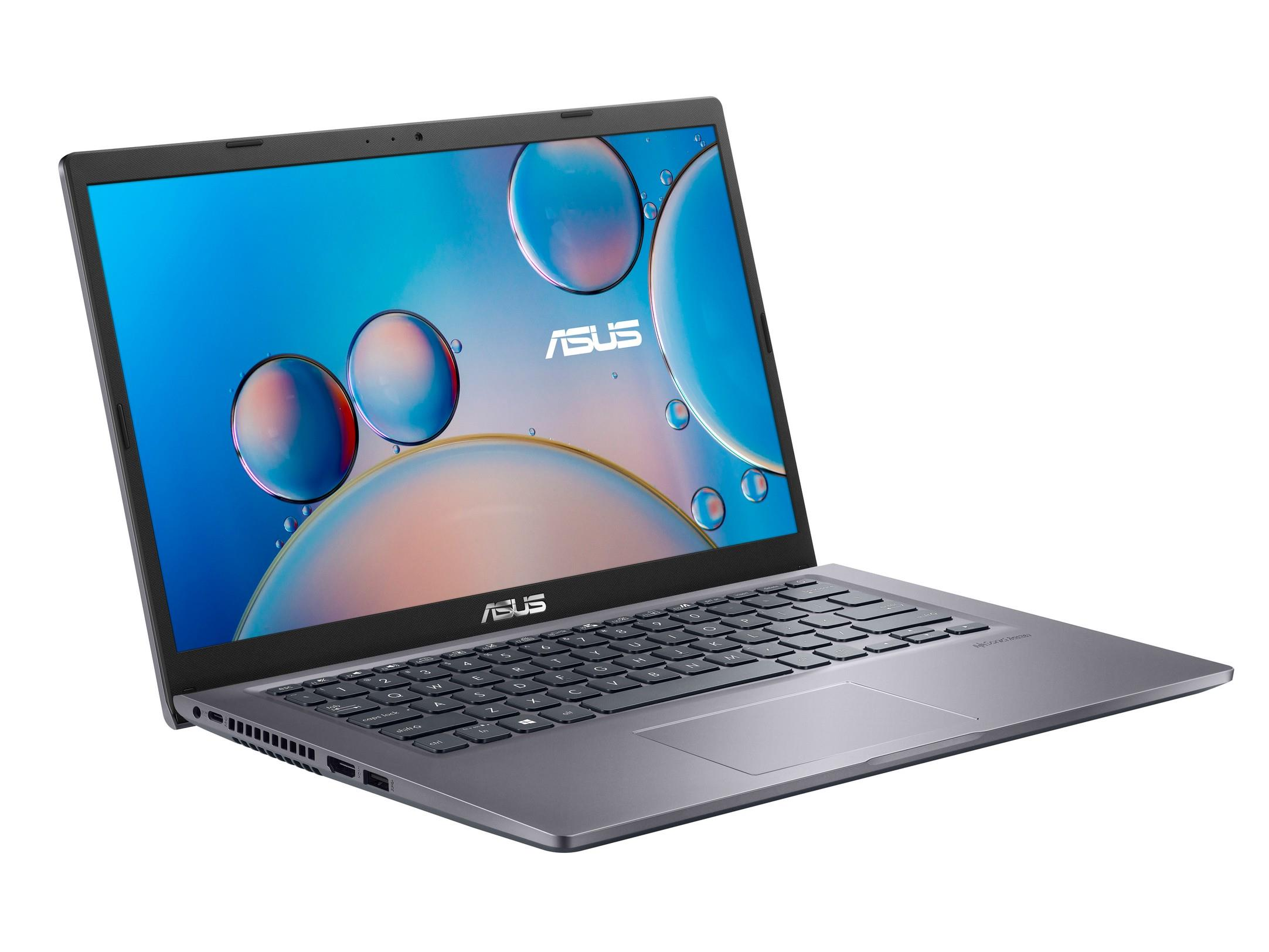 Een zilveren ASUS laptop op een witte achtergrond.