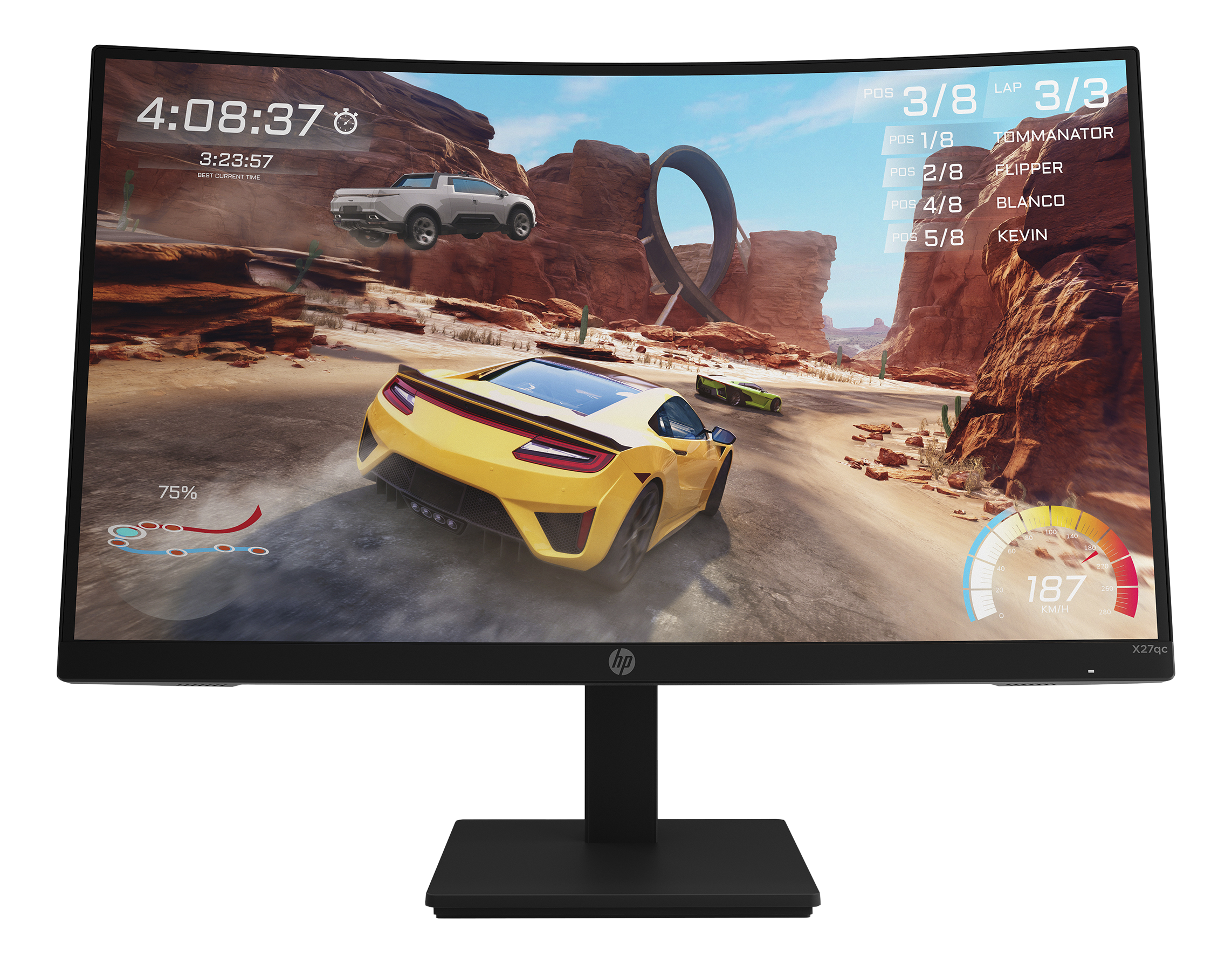 HP X27qc - Gaming Monitor, 27 ", QHD, 165 Hz, Schwarz