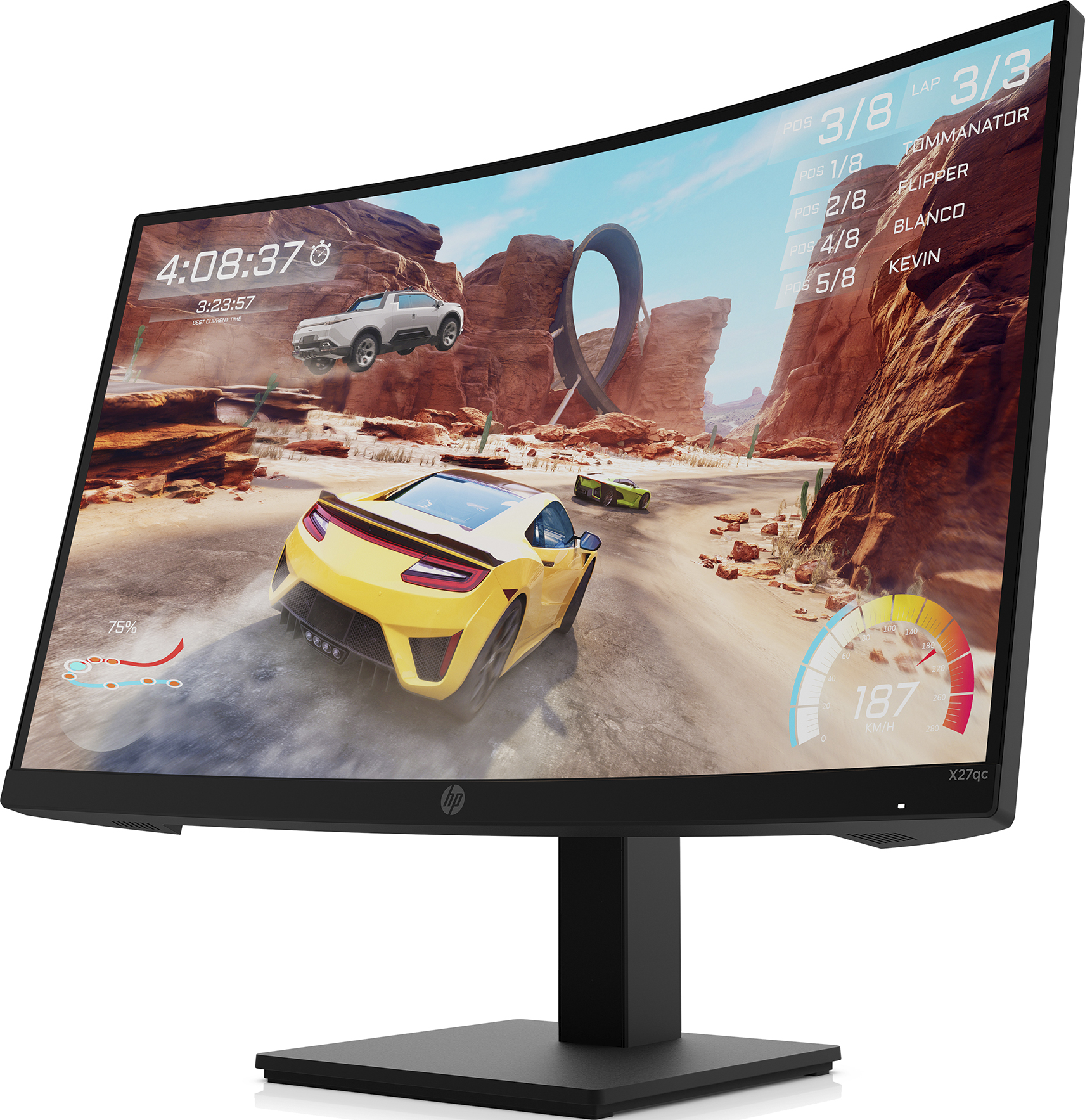 HP X27qc - Gaming Monitor, 27 ", QHD, 165 Hz, Schwarz