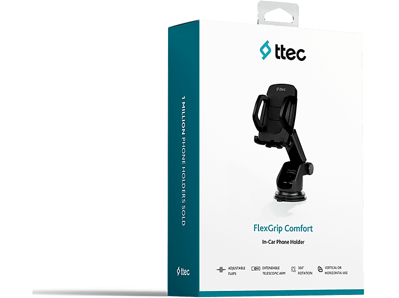 TTEC FlexGrip Comfort Araç İçi Telefon Tutucu Siyah_1