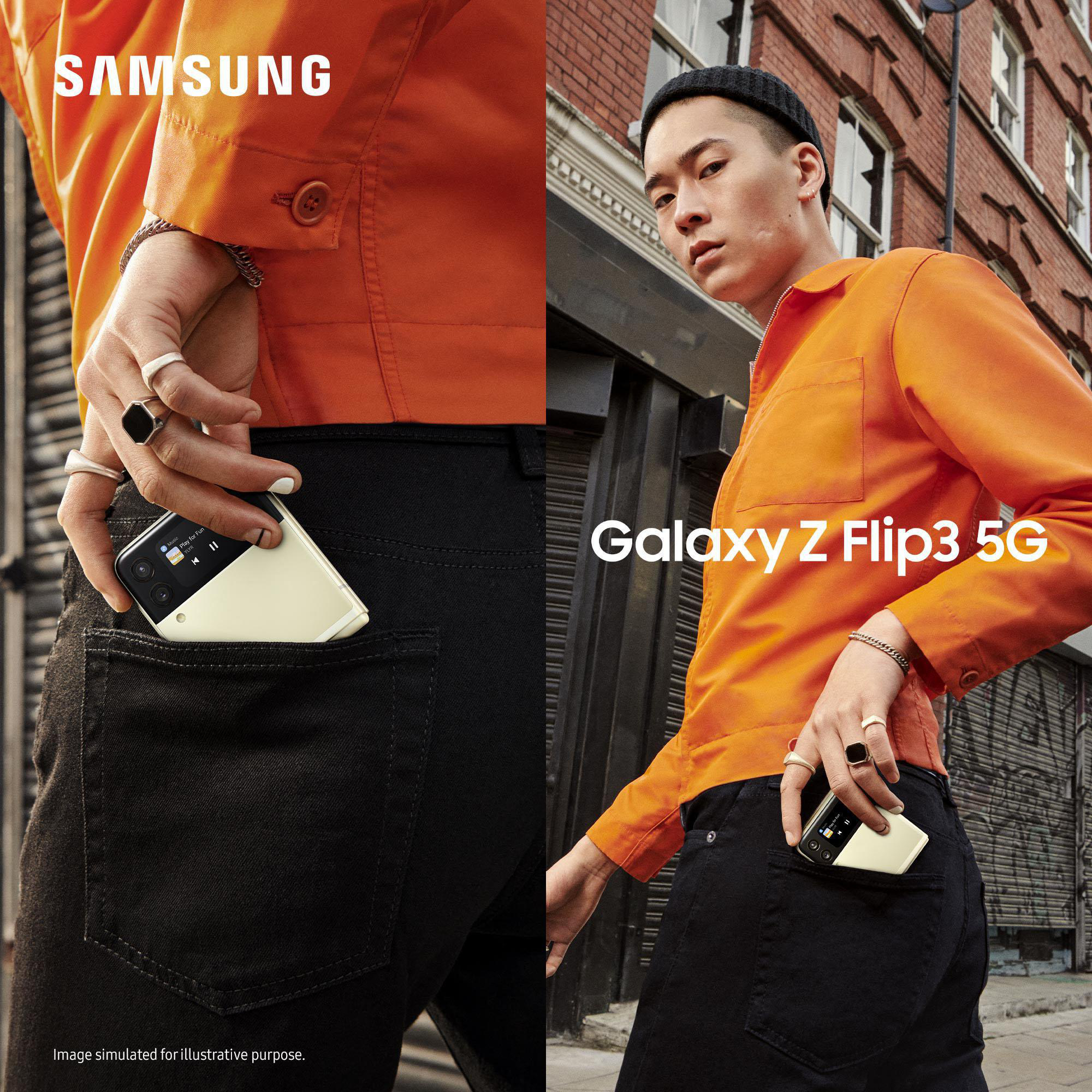 SAMSUNG Galaxy Z Dual 5G Flip3 256 GB Phantom Cream SIM