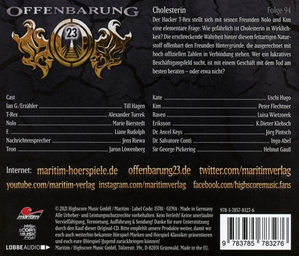 Offenbarung 23 - Folge 94-Cholesterin - (CD)