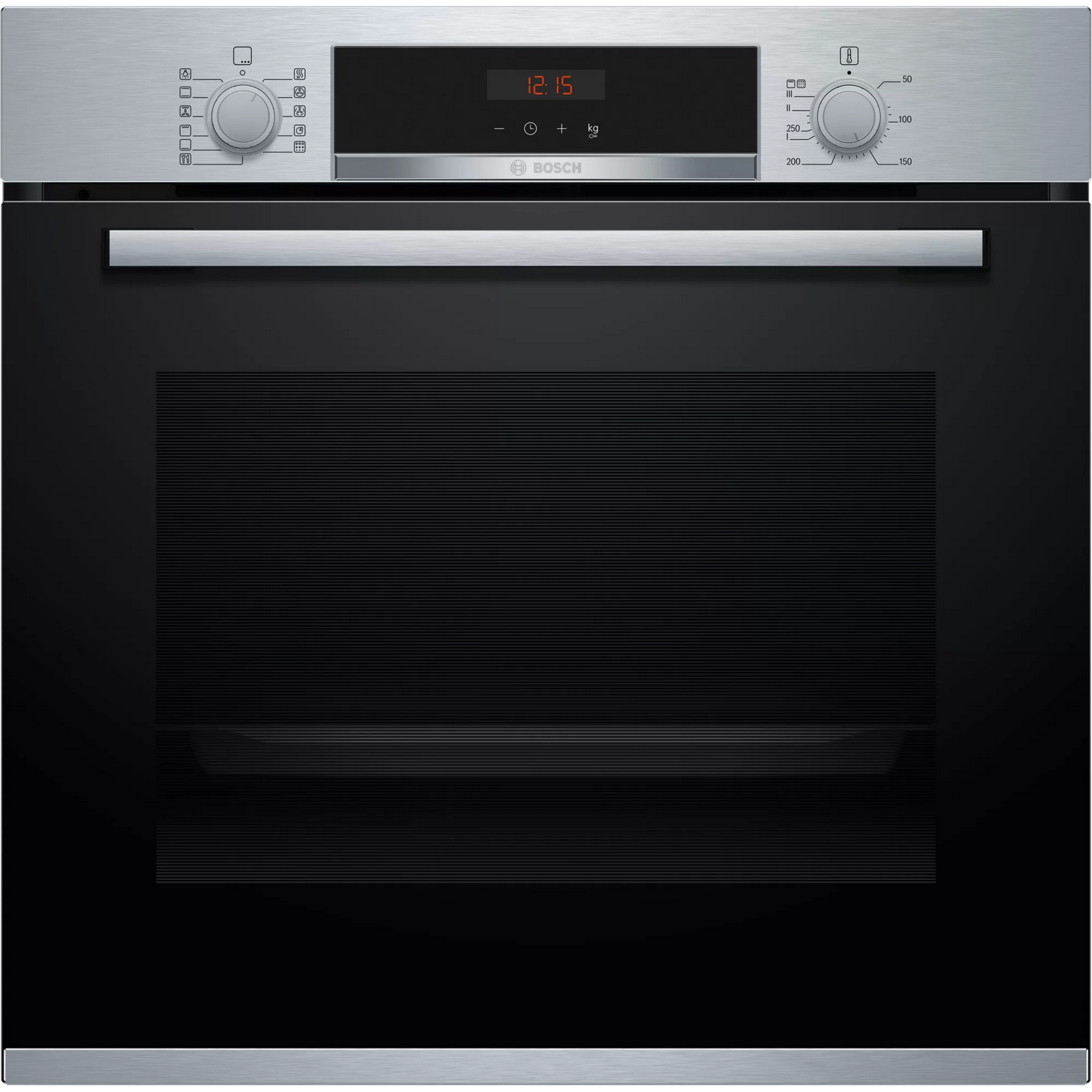 Horno - Bosch HBA5740S0, Multifunción, Pirolítico, 60 cm, 71 L, Acero inox