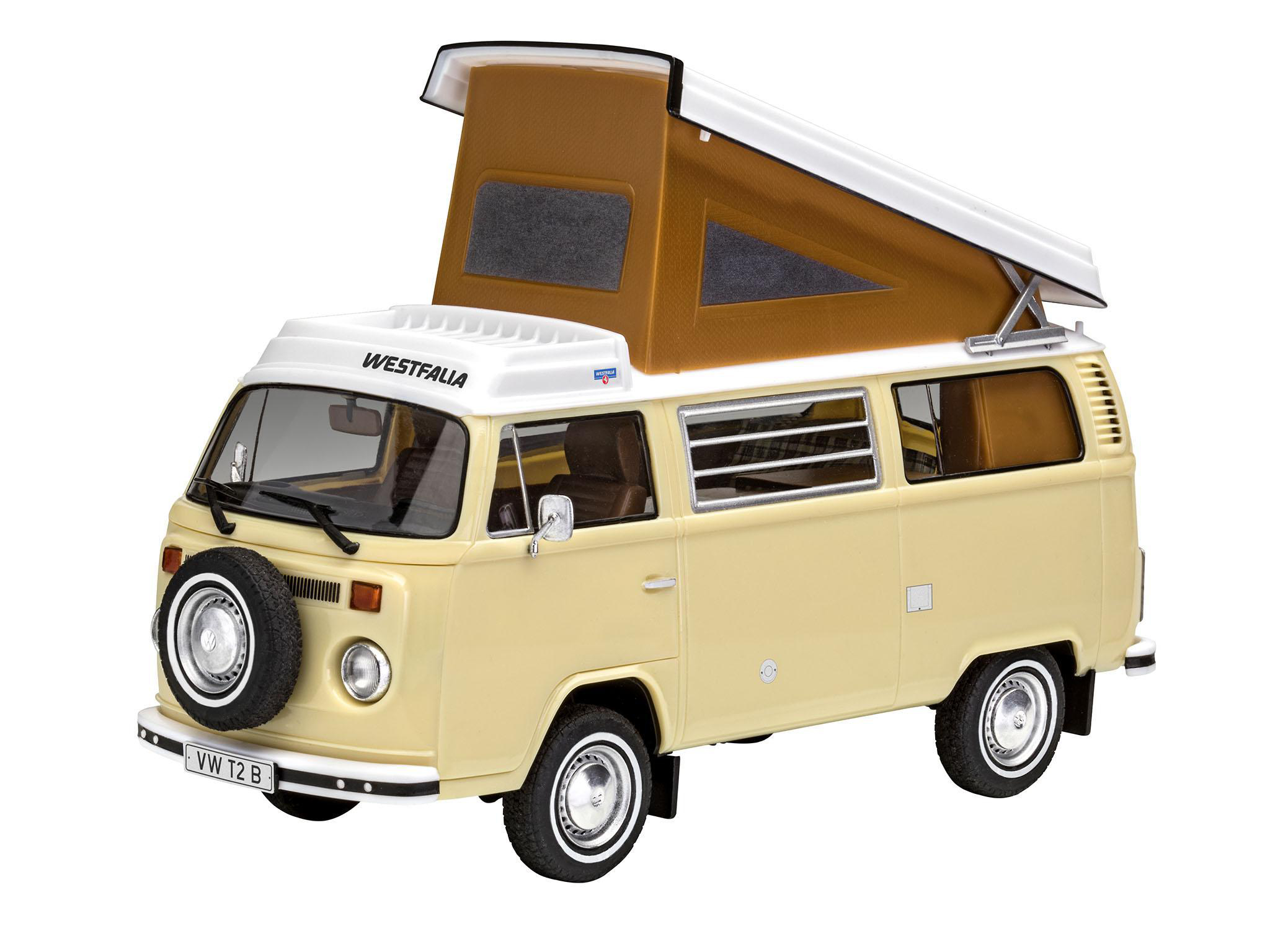 Set Mehrfarbig REVELL Model Modellbauspielzeugauto, Camper easy-click-system T2 VW