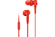 Auriculares de botón - Sony MDR-XB55APR, Extra Bass, Diafragma Neodimio 12mm, 116 dB, 4 Hz- 24 KHz, 16 ohm, Rojo
