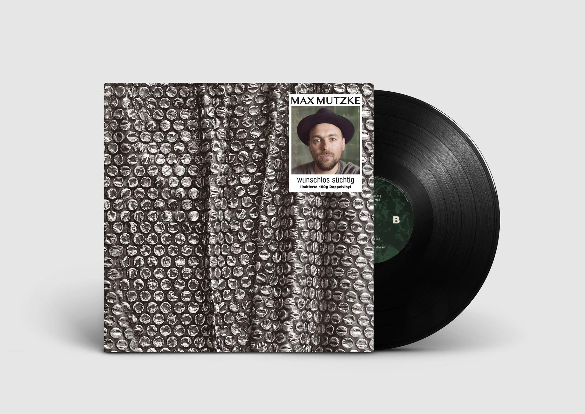 Vinyl-Schallplattencover mit Foto von Max Mutzke und Albumtitel.