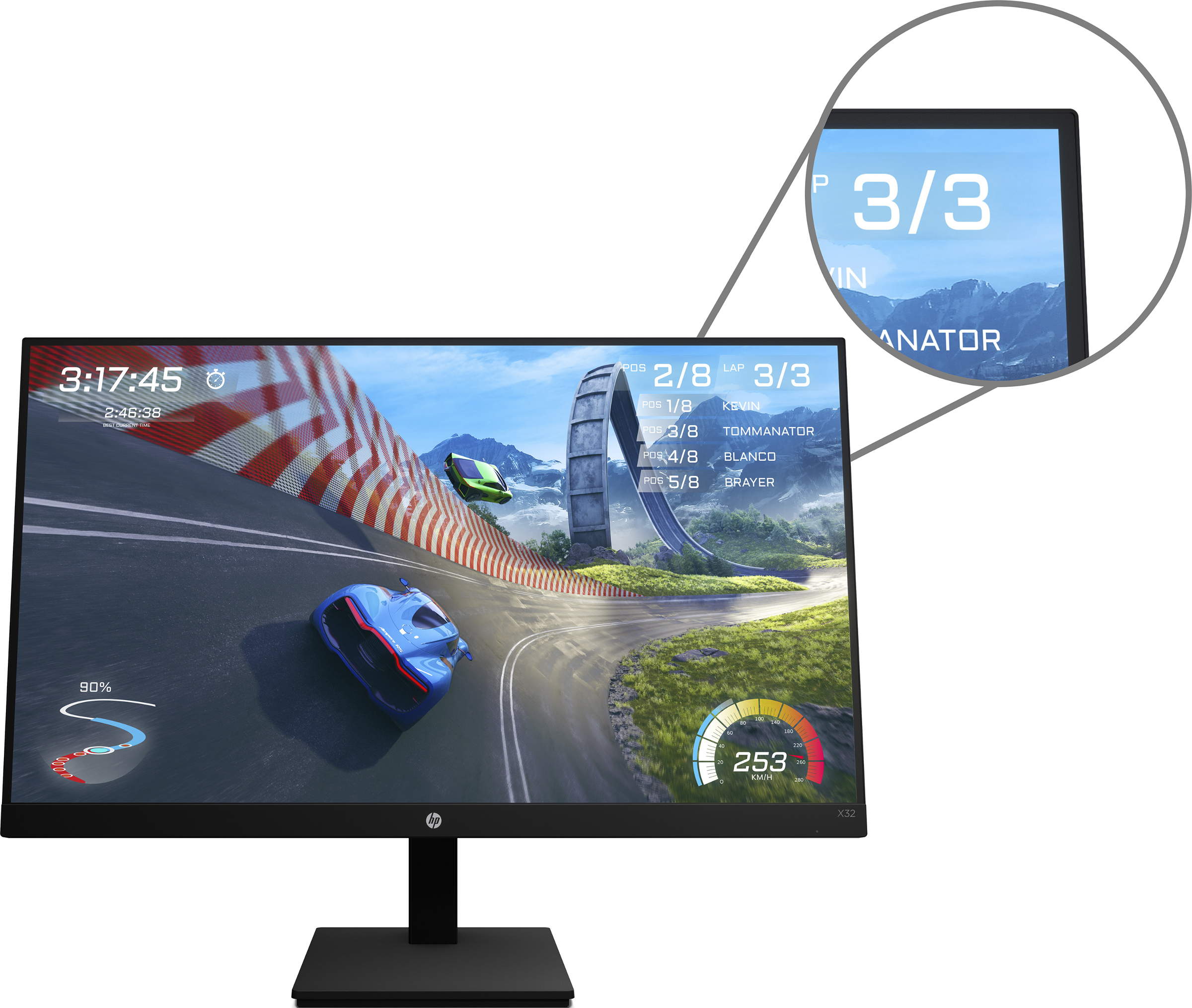 HP X32 - Gaming Monitor, 31.5 ", QHD, 165 Hz, Schwarz