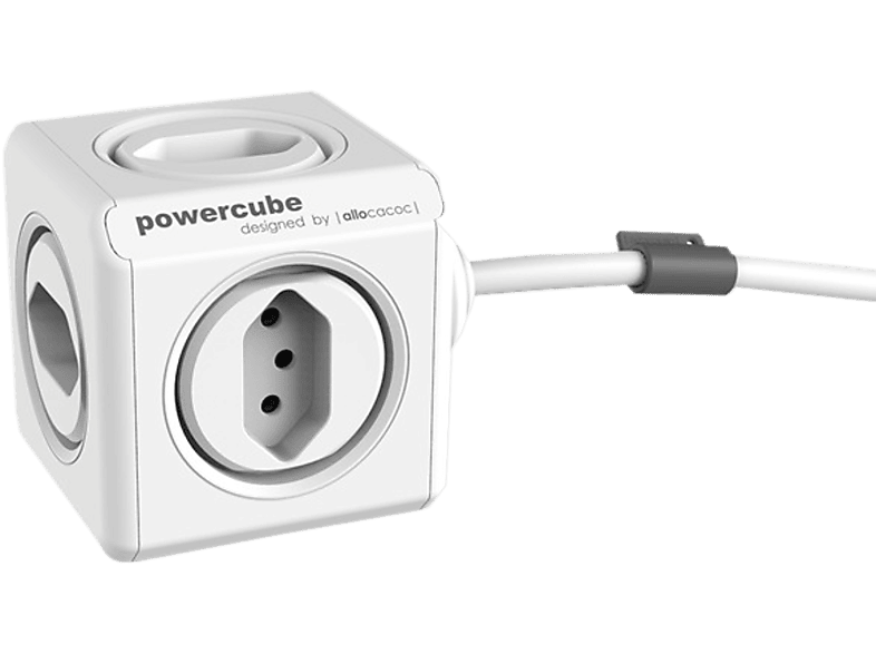 ALLOCACOC PowerCube Extended 5xT13 - Steckdosenwürfel (Weiss)