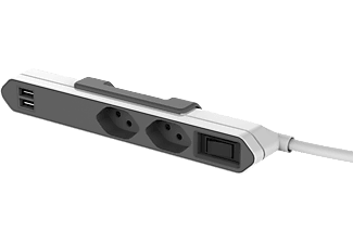 ALLOCACOC PowerBar USB - Presa multipla (Bianco/grigio)