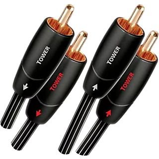 Cable RCA - AudioQuest Tower RCA, 2x RCA in, 2x RCA out, Para audio y vídeo, 1.5 m, Polietileno, Negro
