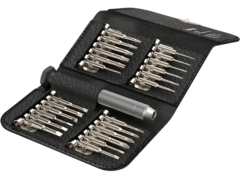 Pack Destornilladores - Hama 200762, 24 En 1, Para PC y portátil, Insertos de acero robusto + Estuche cuero