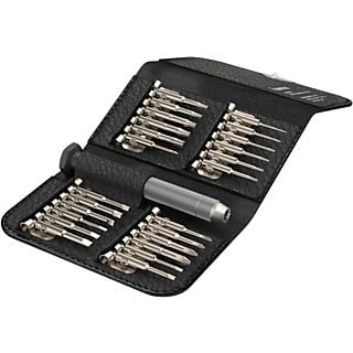 Pack Destornilladores - Hama 200762, 24 En 1, Para PC y portátil, Insertos de acero robusto + Estuche de cuero