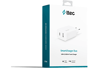 TTEC 2SCS25B Smart Charger Duo USB-C+USB-A 2.4A Seyahat Şarj Cihazı Beyaz_2