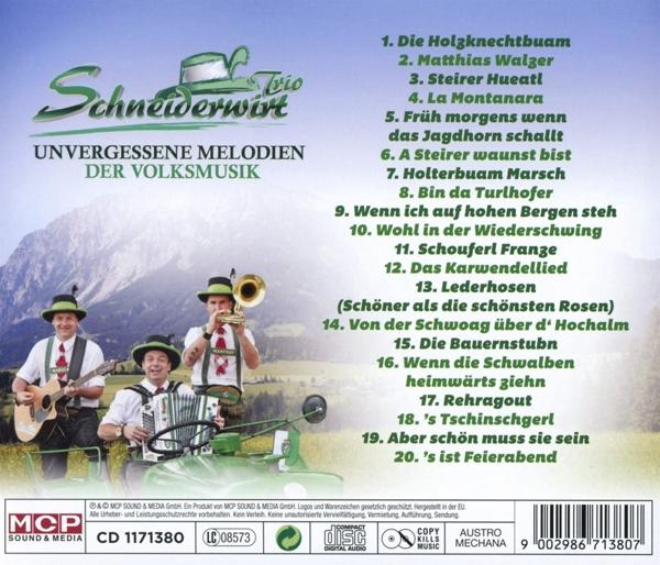 - Schneiderwirt Unvergessene der (CD) Trio Melodien - Volksmusik