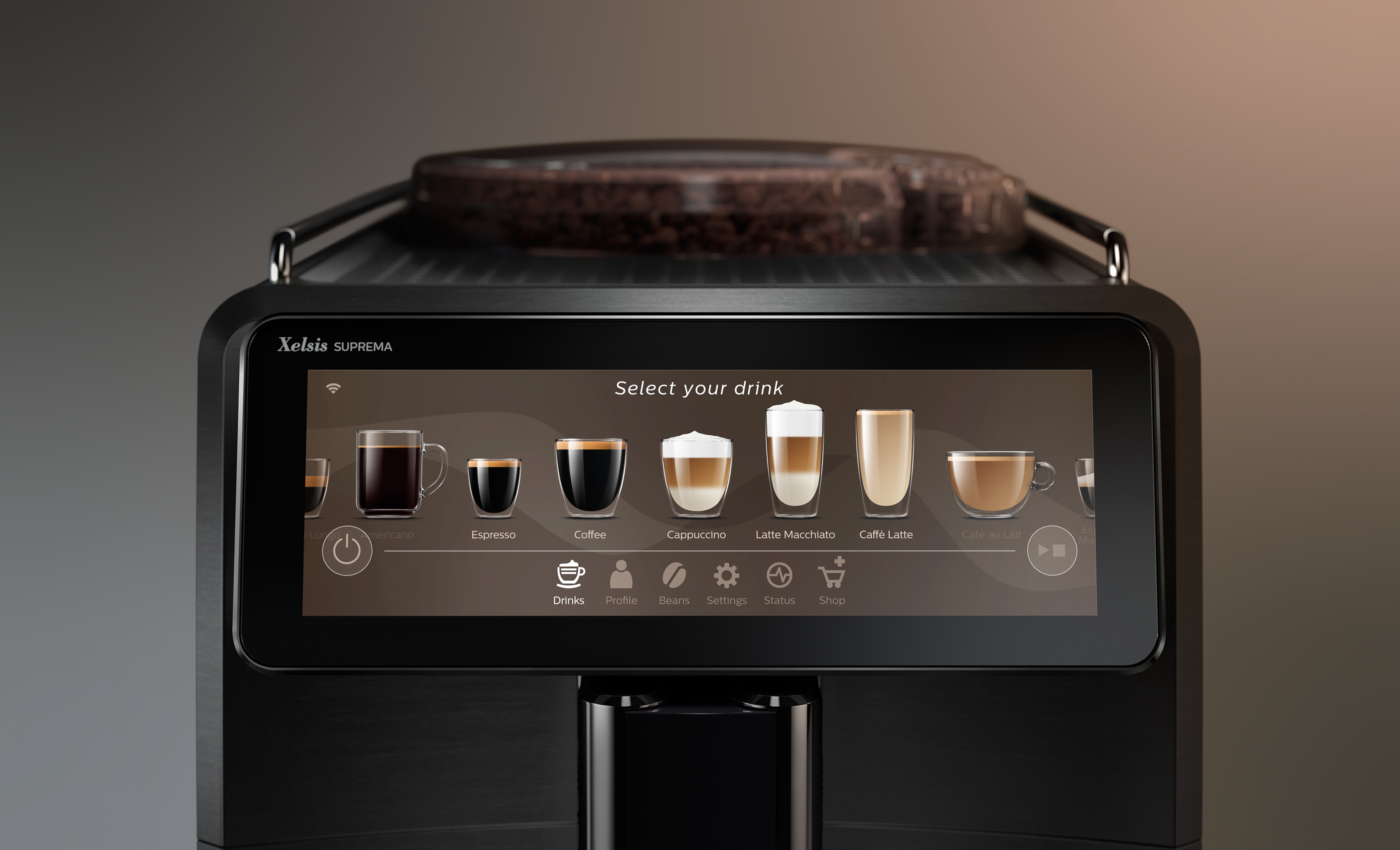 SAECO SM8780/00 Xelsis Deluxe Kaffeevollautomat (Klavierlack-Schwarz, Keramik, 15 bar, externer Milchbehälter)