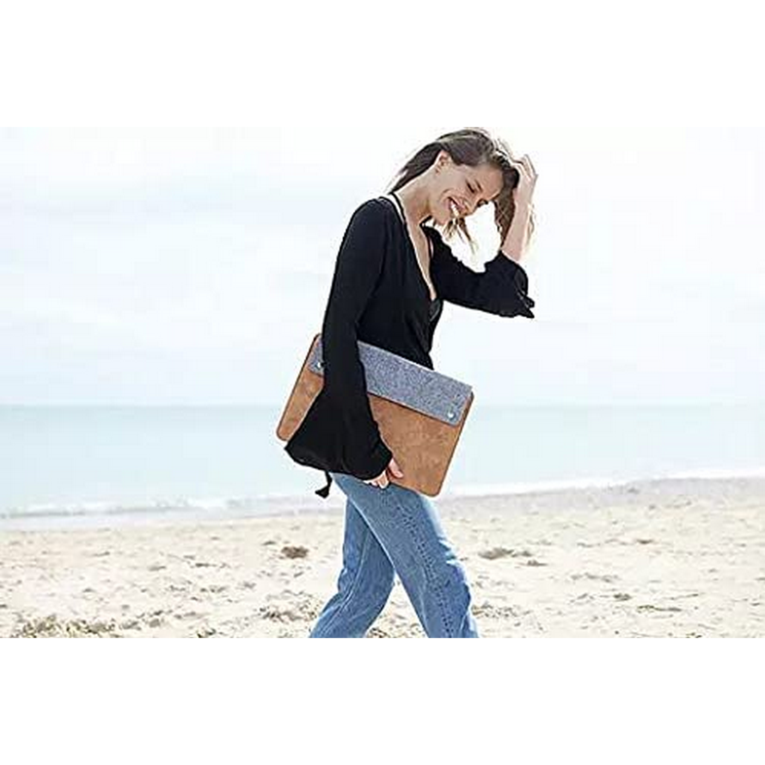 Funda para portátil - Pilatus Brand Classic, Hasta 15.6", Piel sintética, Caramelo