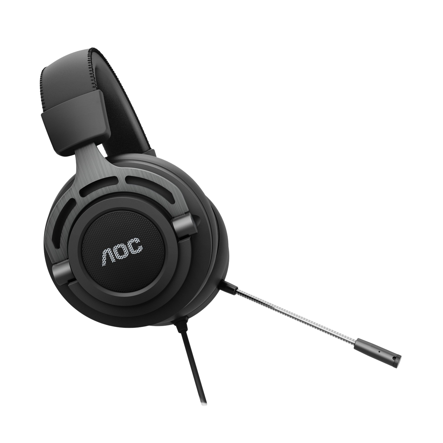 Auriculares gaming - AOC GH200, Con cable, Micrófono, 2.0, Diadema, Jack de 3.5 mm, Multiplataforma, Negro