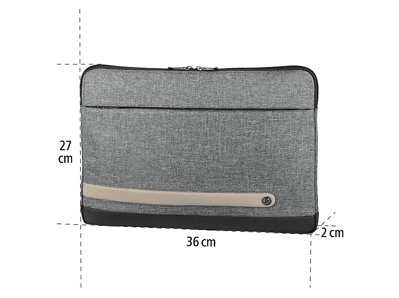 HAMA Terra 13.3 Zoll Notebook-Sleeve für Universal aus 100% Recyceltem Polyester, Grau
